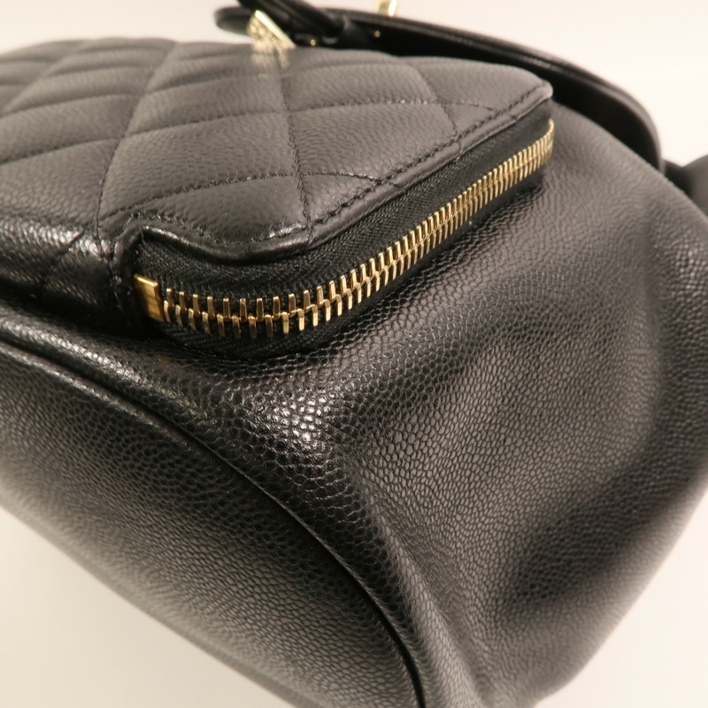 CHANEL 牛皮皮革Affinity Backpack金扣鏈帶背包-12