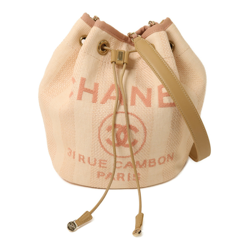 CHANEL 帆布Bucket Shoulder Bag鏈帶肩背袋-0