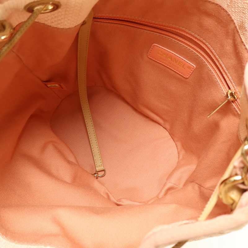 CHANEL 帆布Bucket Shoulder Bag鏈帶肩背袋-4