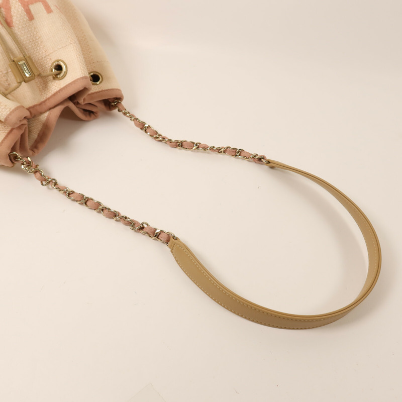 CHANEL 帆布Bucket Shoulder Bag鏈帶肩背袋-7