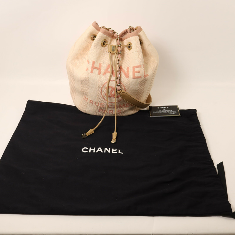 CHANEL 帆布Bucket Shoulder Bag鏈帶肩背袋-9