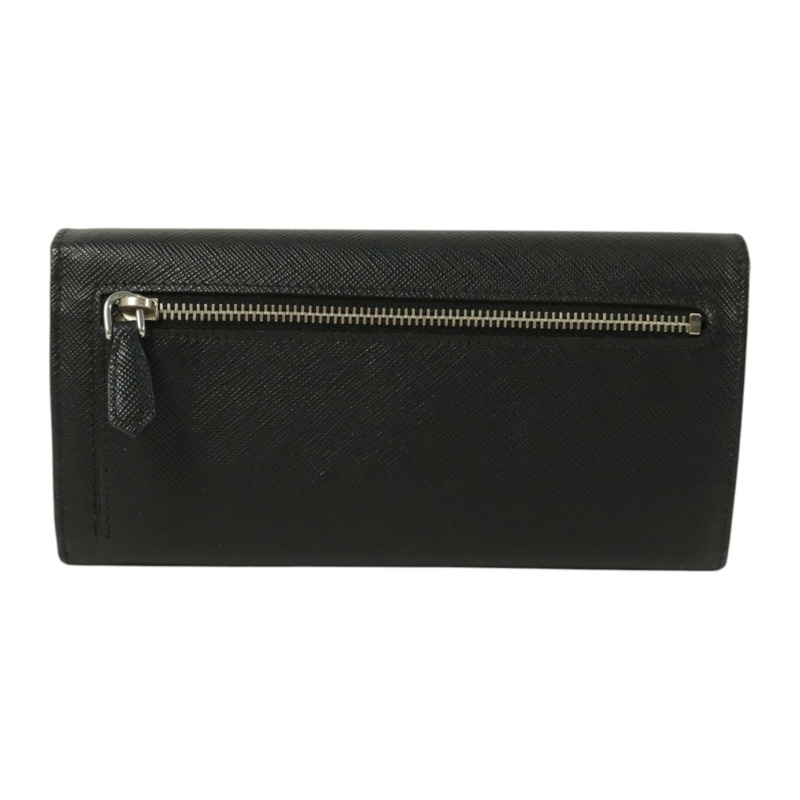 PRADA Saffiano皮革Long Wallet銀扣長錢包-1
