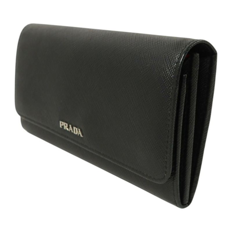 PRADA Saffiano皮革Long Wallet銀扣長錢包-2