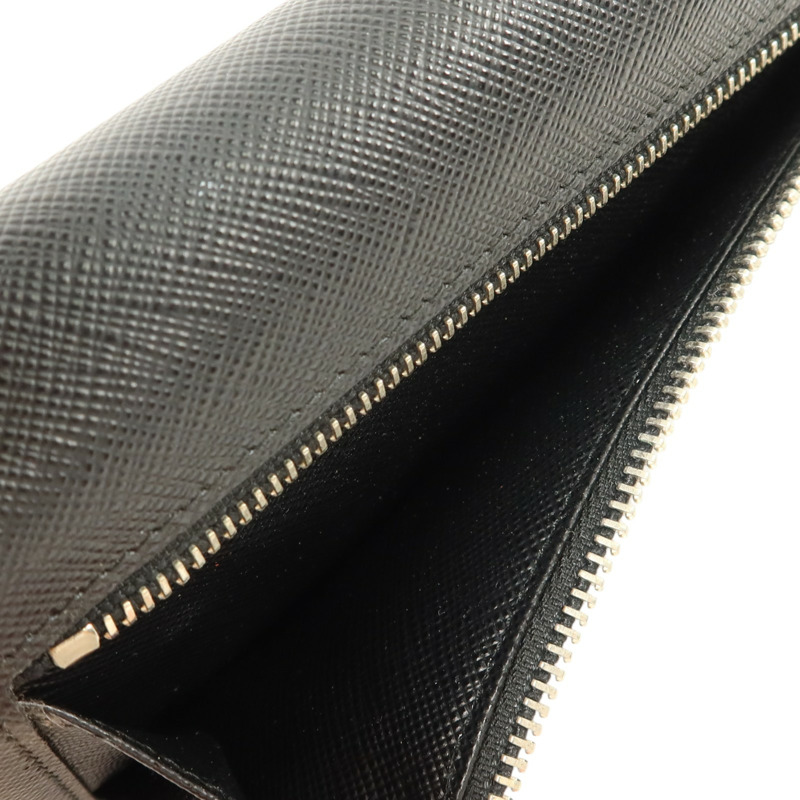 PRADA Saffiano皮革Long Wallet銀扣長錢包-6