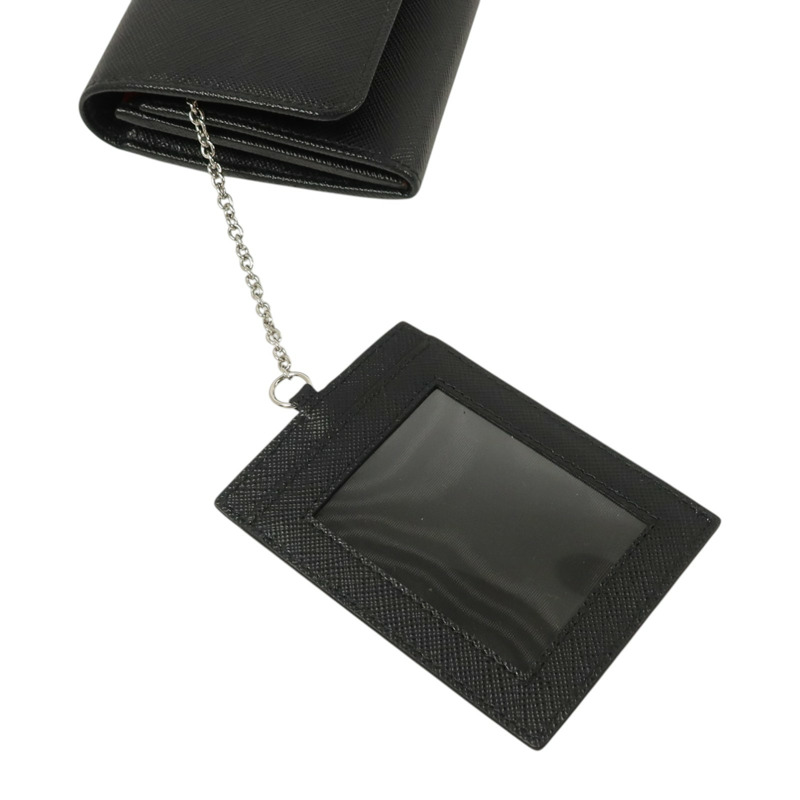 PRADA Saffiano皮革Long Wallet銀扣長錢包-14