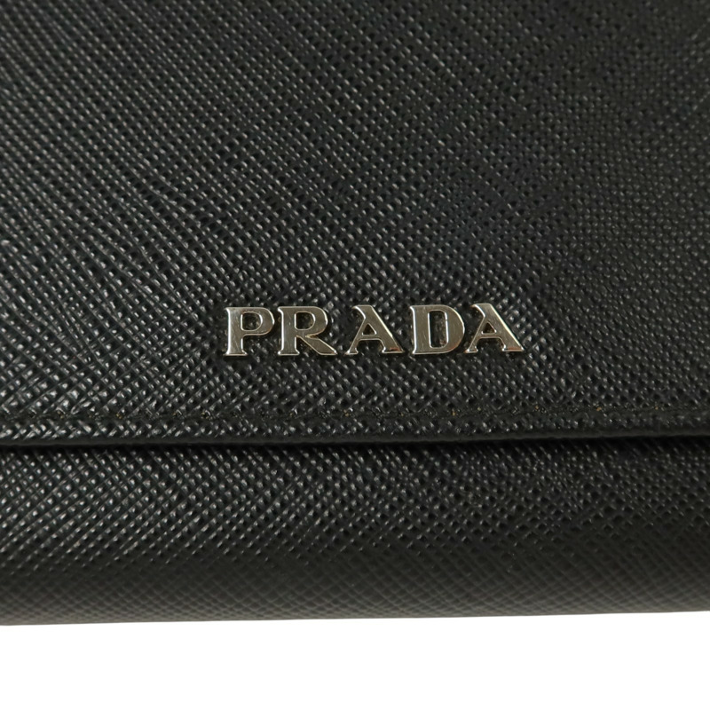 PRADA Saffiano皮革Long Wallet銀扣長錢包-15