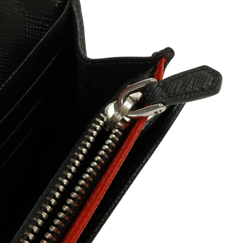 PRADA Saffiano皮革Long Wallet銀扣長錢包-17