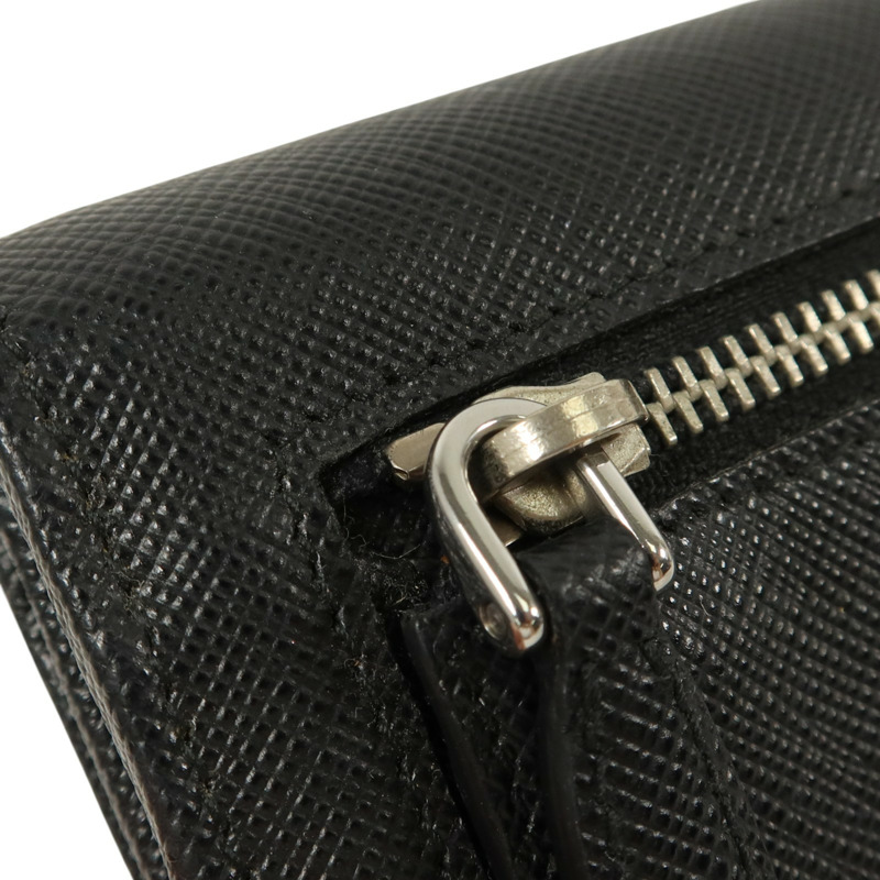 PRADA Saffiano皮革Long Wallet銀扣長錢包-18