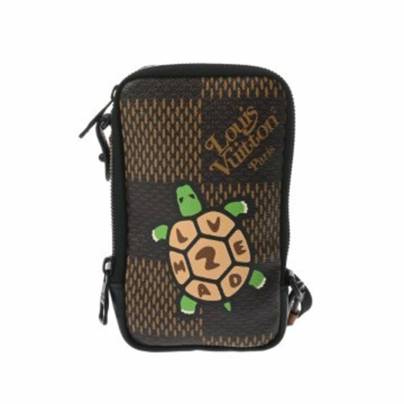 路易威登 Damier 雙手機包 NIGO 聯名款 棕色 N40377 男女通用巨型單肩包 A 級二手 Ginzo-0