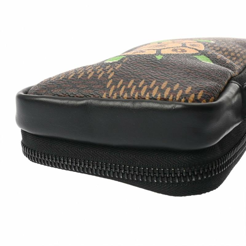 路易威登 Damier 雙手機包 NIGO 聯名款 棕色 N40377 男女通用巨型單肩包 A 級二手 Ginzo-5