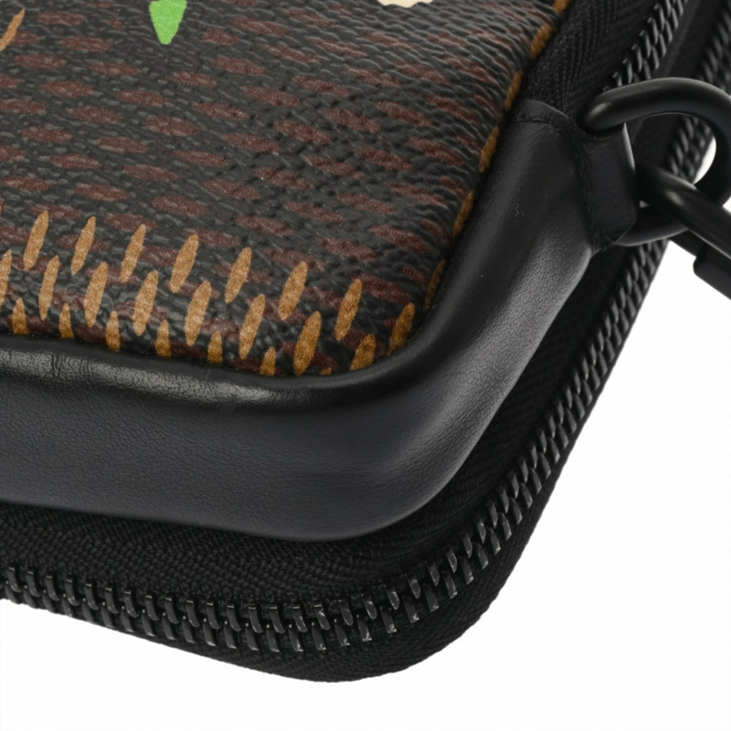 路易威登 Damier 雙手機包 NIGO 聯名款 棕色 N40377 男女通用巨型單肩包 A 級二手 Ginzo-6