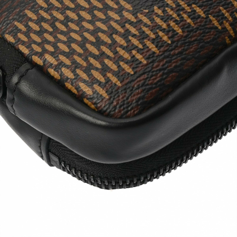 路易威登 Damier 雙手機包 NIGO 聯名款 棕色 N40377 男女通用巨型單肩包 A 級二手 Ginzo-7
