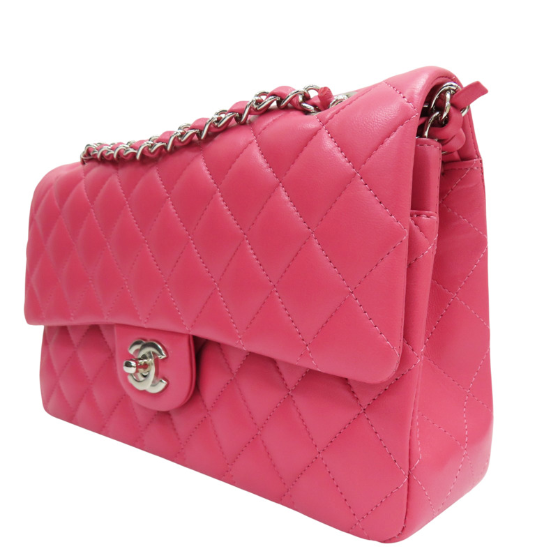 桃粉色 羊皮 Coco 25 肩背包 銀釦 (無卡)【CHANEL 香奈兒】 A01112-2