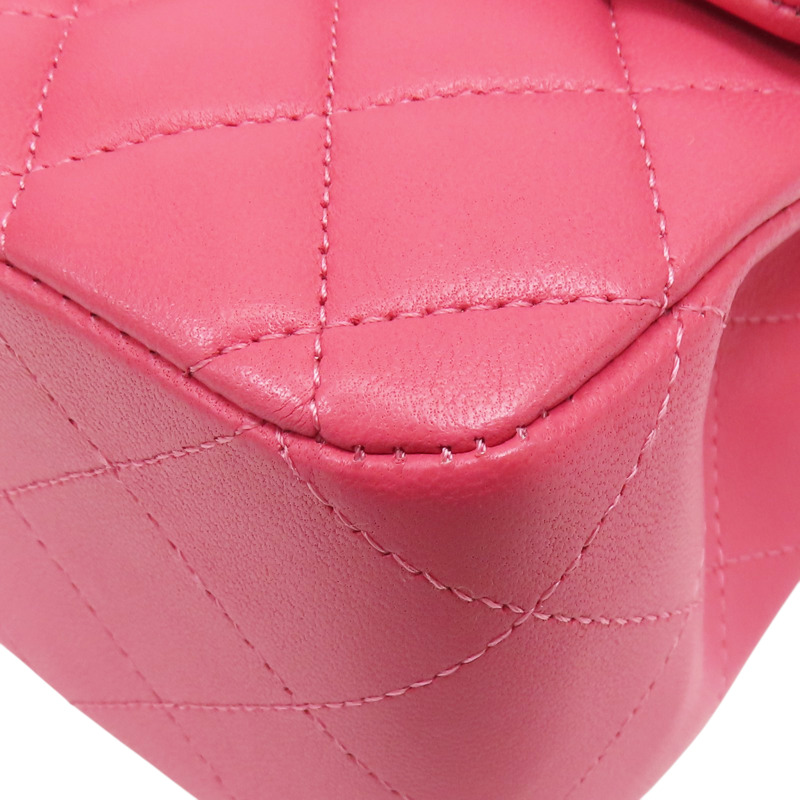 桃粉色 羊皮 Coco 25 肩背包 銀釦 (無卡)【CHANEL 香奈兒】 A01112-10