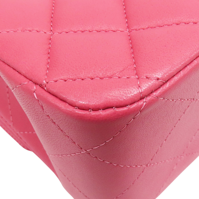 桃粉色 羊皮 Coco 25 肩背包 銀釦 (無卡)【CHANEL 香奈兒】 A01112-11