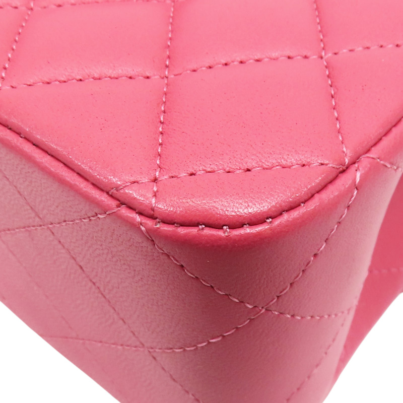 桃粉色 羊皮 Coco 25 肩背包 銀釦 (無卡)【CHANEL 香奈兒】 A01112-12