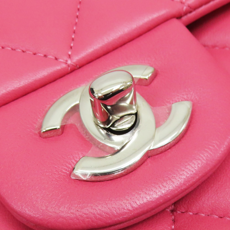 桃粉色 羊皮 Coco 25 肩背包 銀釦 (無卡)【CHANEL 香奈兒】 A01112-13