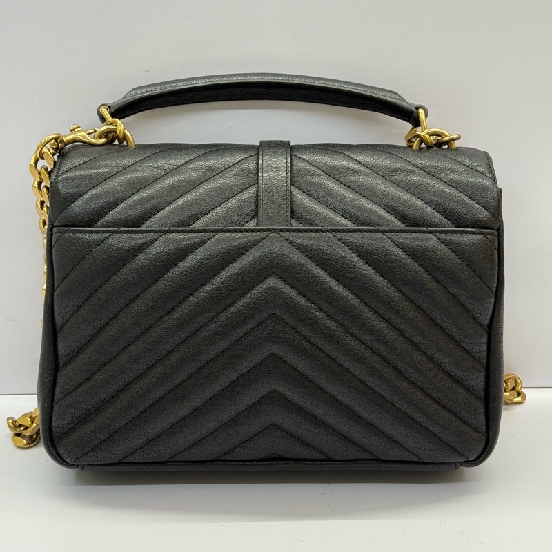 YSL 聖羅蘭 黑色牛皮斜背包 COLLEGE MEDIUM 428056-1