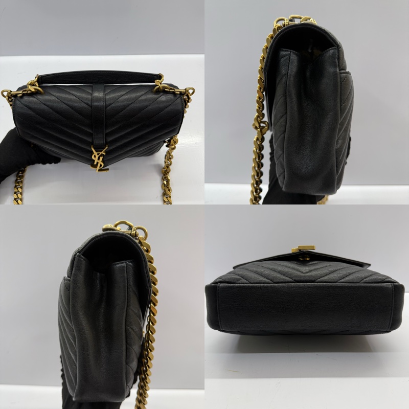 YSL 聖羅蘭 黑色牛皮斜背包 COLLEGE MEDIUM 428056-2