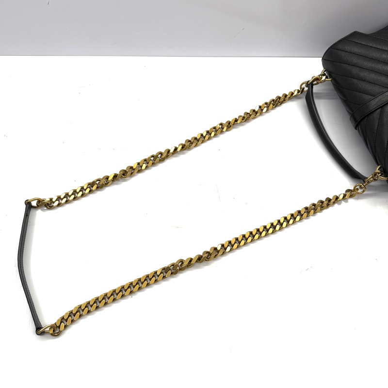 YSL 聖羅蘭 黑色牛皮斜背包 COLLEGE MEDIUM 428056-4