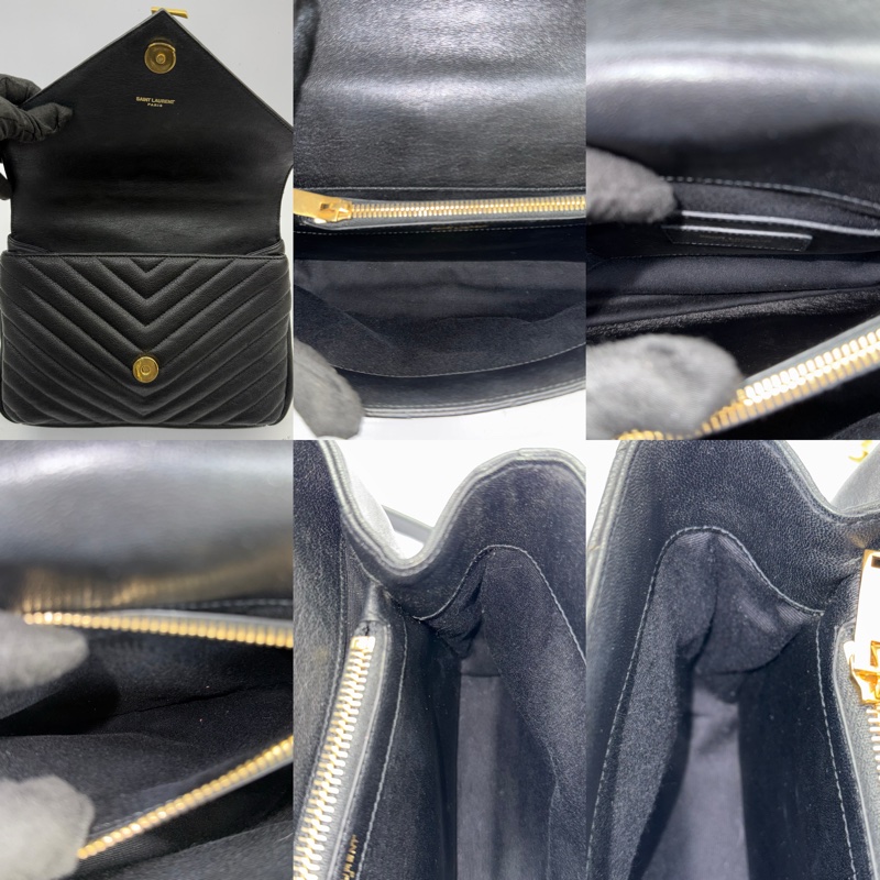 YSL 聖羅蘭 黑色牛皮斜背包 COLLEGE MEDIUM 428056-5