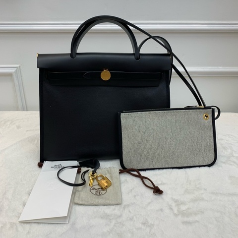 熱賣‼️🔔herbag31 黑金黑色拼防水布