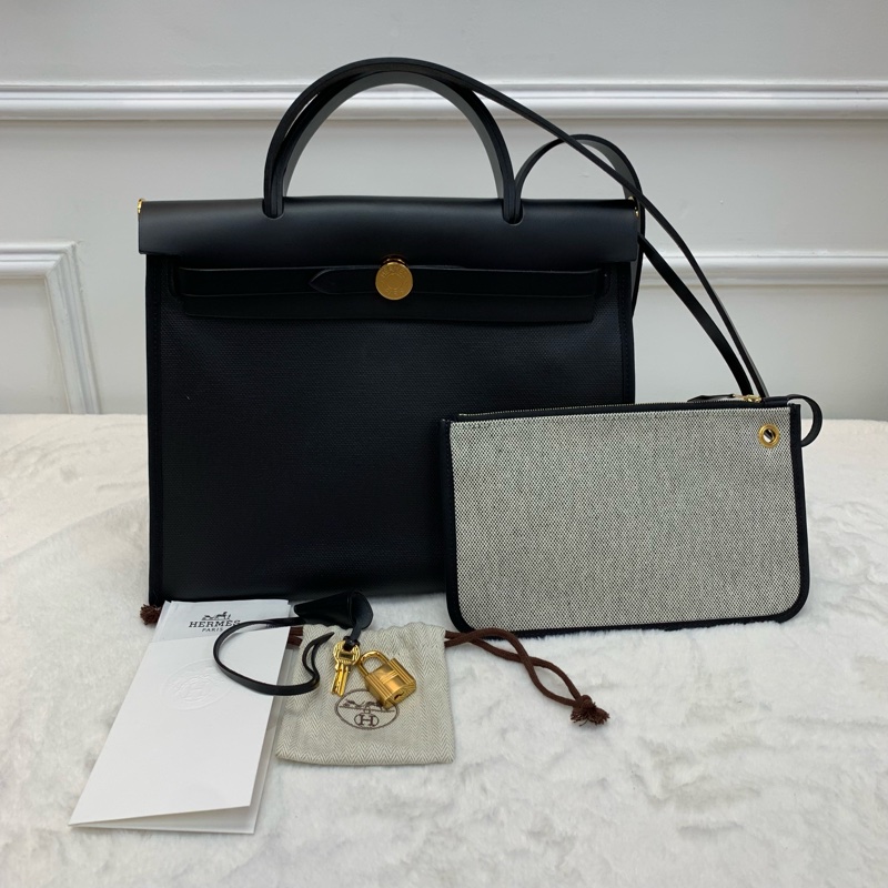 熱賣‼️🔔herbag31 黑金黑色拼防水布-0