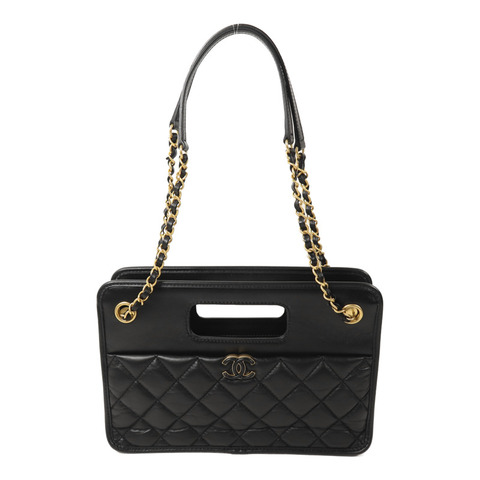 CHANEL 羊皮皮革23S Graphic Catch Small Shopping Bag金扣鏈帶肩背袋