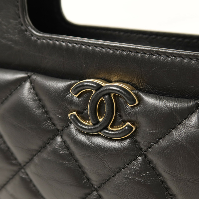 CHANEL 羊皮皮革23S Graphic Catch Small Shopping Bag金扣鏈帶肩背袋-9