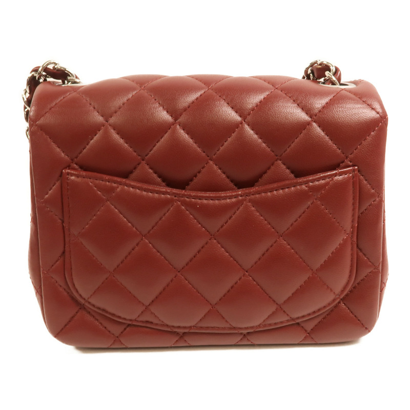 CHANEL 羊皮皮革Mini Classic 17銀扣鏈帶肩背袋-1