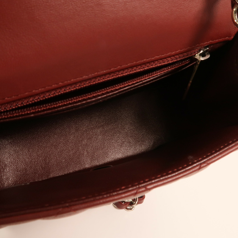 CHANEL 羊皮皮革Mini Classic 17銀扣鏈帶肩背袋-4