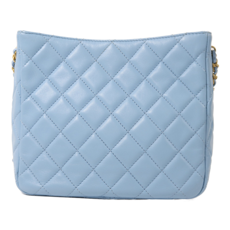 CHANEL 羊皮皮革Chain Shoulder金扣鏈帶肩背袋-1