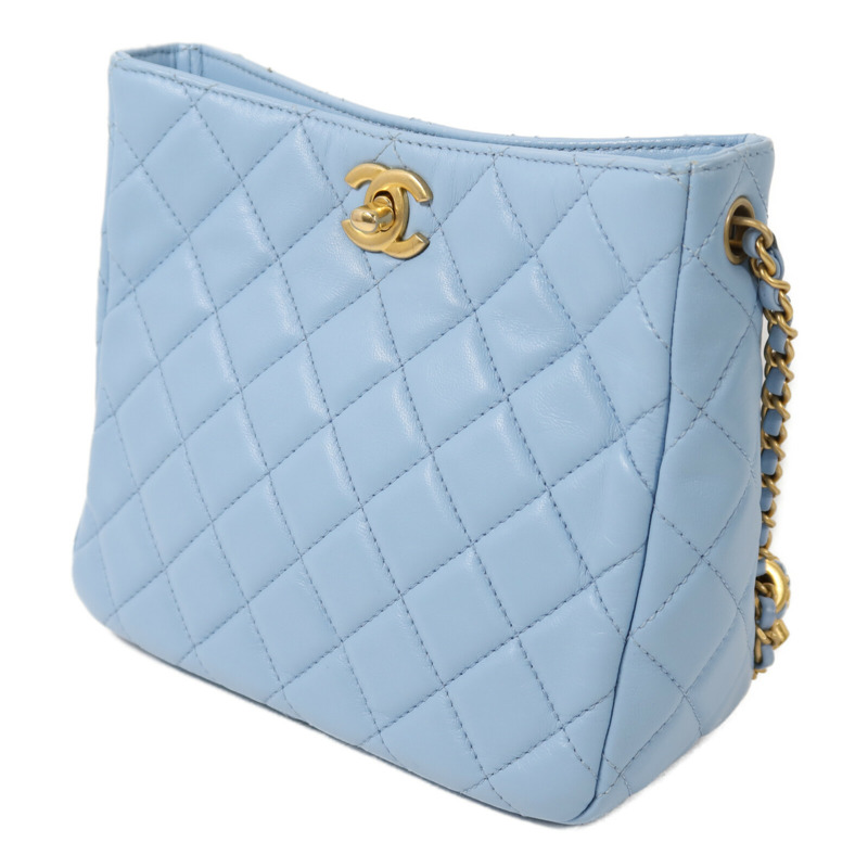 CHANEL 羊皮皮革Chain Shoulder金扣鏈帶肩背袋-2