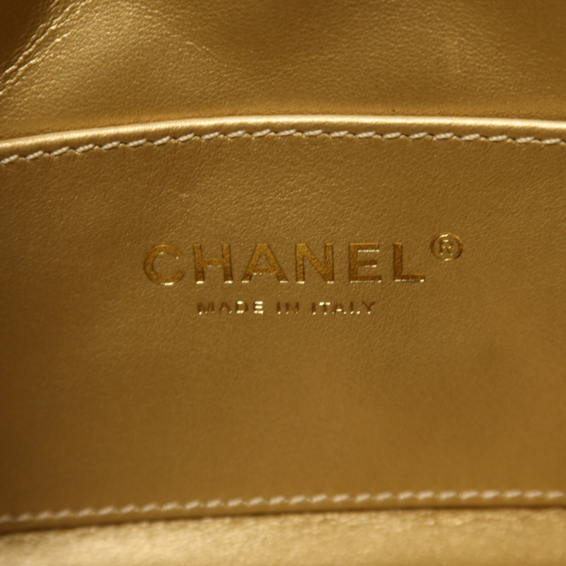 CHANEL 羊皮皮革Chain Shoulder金扣鏈帶肩背袋-5