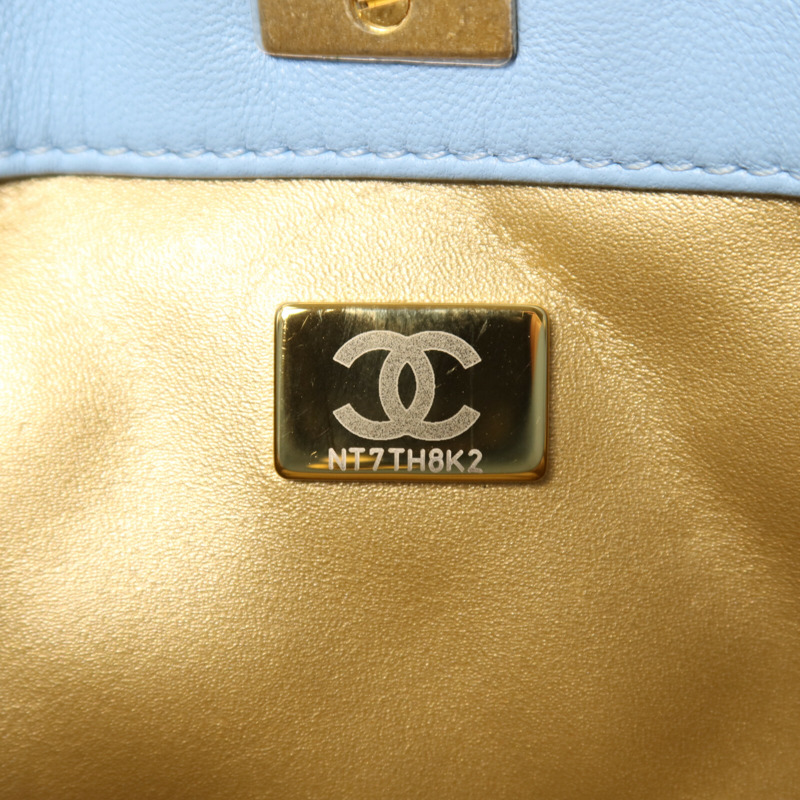 CHANEL 羊皮皮革Chain Shoulder金扣鏈帶肩背袋-6