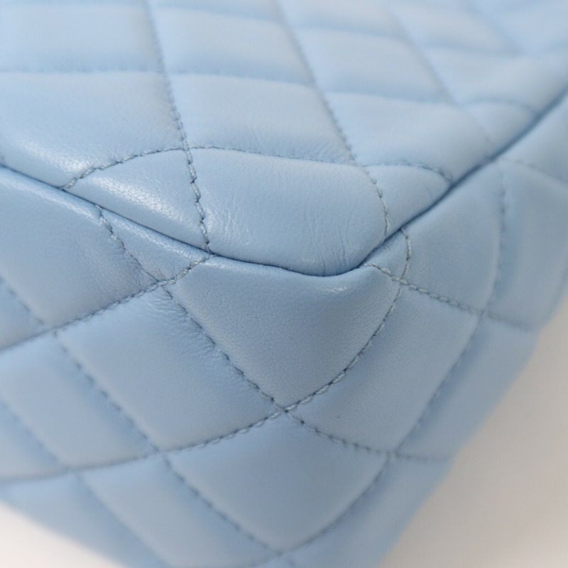 CHANEL 羊皮皮革Chain Shoulder金扣鏈帶肩背袋-12