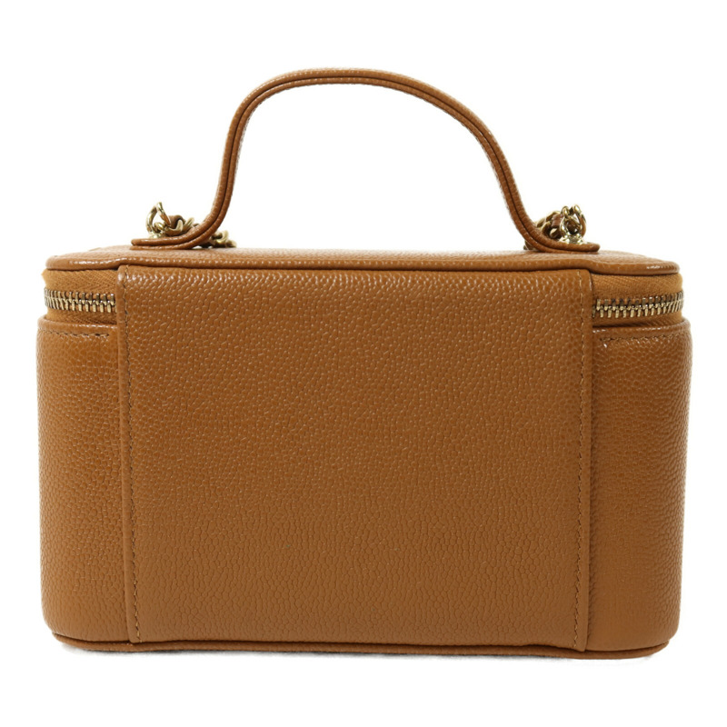 CHANEL 牛皮皮革Vanity Case金扣鏈帶手挽肩背兩用袋-1