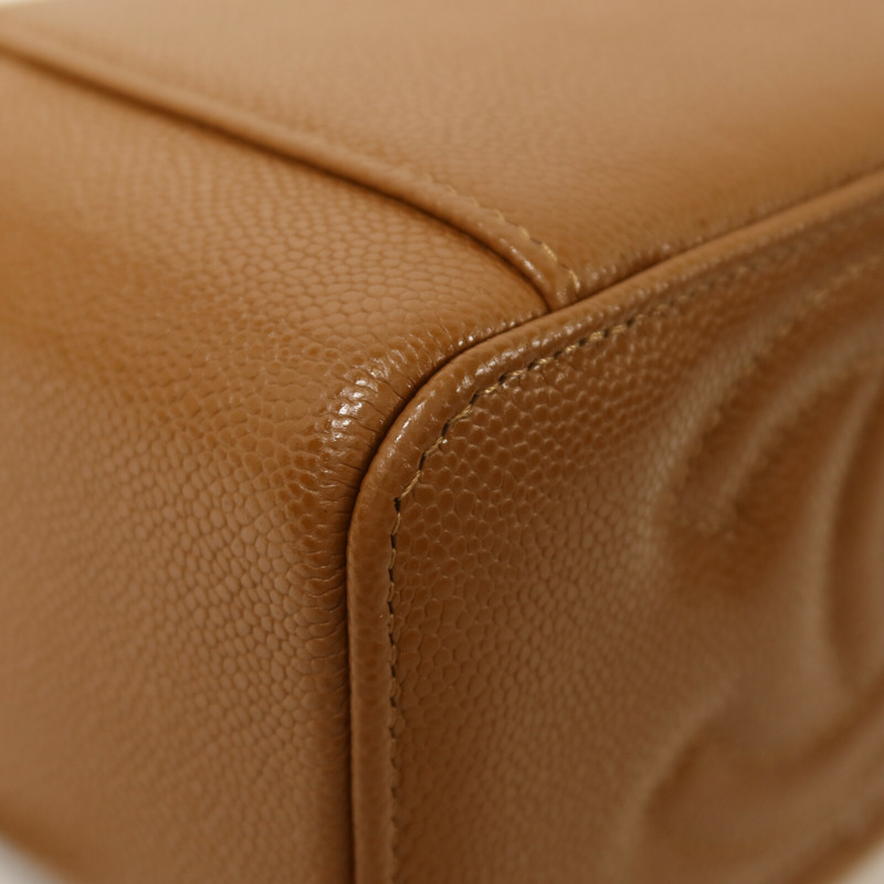 CHANEL 牛皮皮革Vanity Case金扣鏈帶手挽肩背兩用袋-8