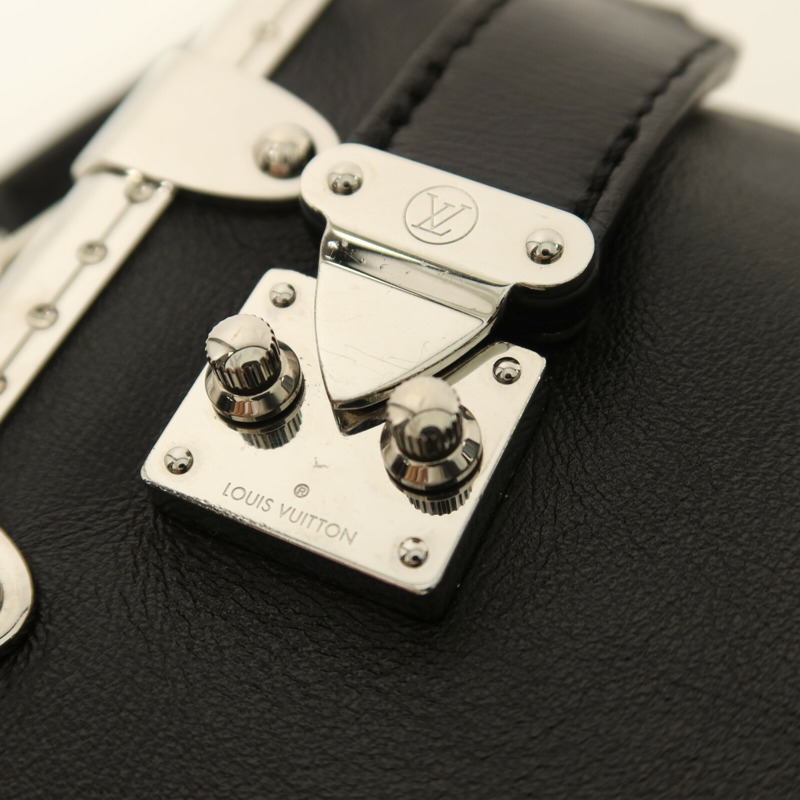 LOUIS VUITTON 牛皮皮革Slim Trunk銀扣鏈帶手挽肩背兩用袋-7