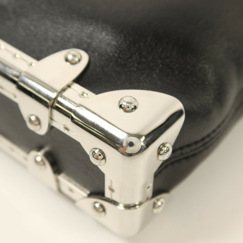 LOUIS VUITTON 牛皮皮革Slim Trunk銀扣鏈帶手挽肩背兩用袋-12