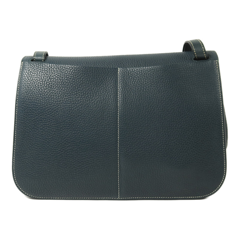 HERMES Clemence皮革Halzan 31金扣手挽肩背兩用袋Vert Cypres-1