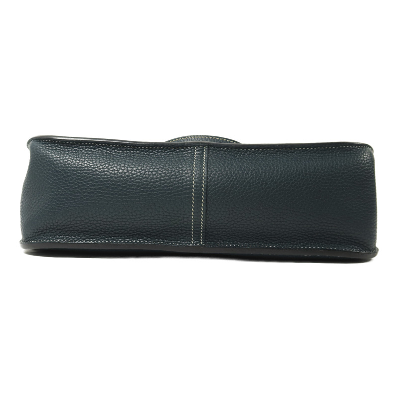 HERMES Clemence皮革Halzan 31金扣手挽肩背兩用袋Vert Cypres-3