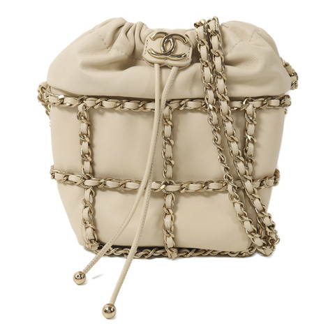 CHANEL 羊皮皮革Bucket Chain Bag鏈帶肩背袋