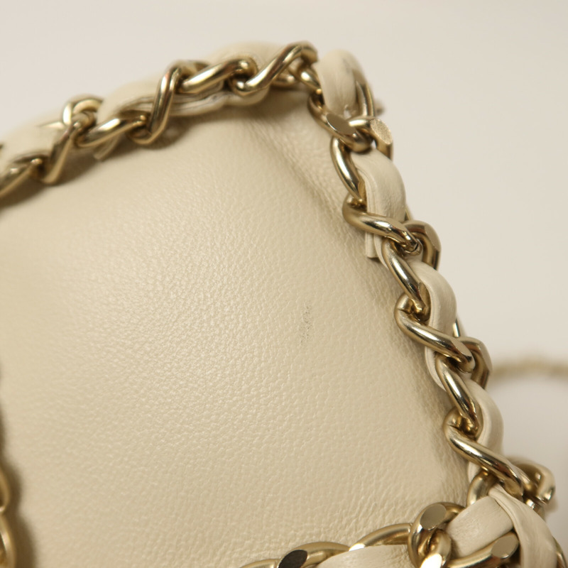 CHANEL 羊皮皮革Bucket Chain Bag鏈帶肩背袋-15