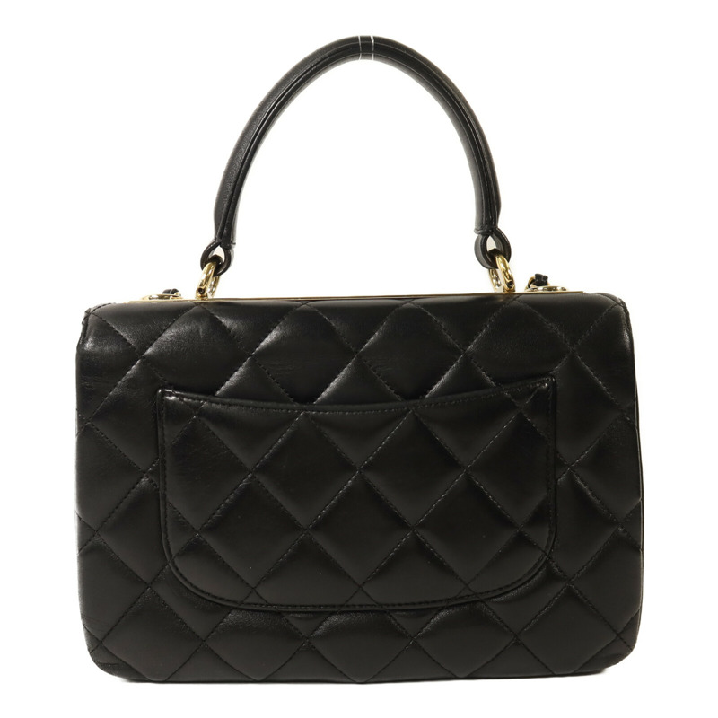 CHANEL 羊皮皮革Trendy CC Top Handle Bag金扣鏈帶手挽肩背兩用袋-1