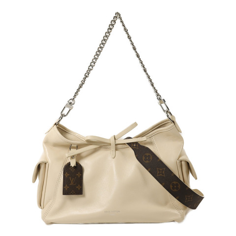 LOUIS VUITTON 羊皮皮革/Monogram CarryAll Cargo Vibe PM銀扣鏈帶手挽肩背兩用袋