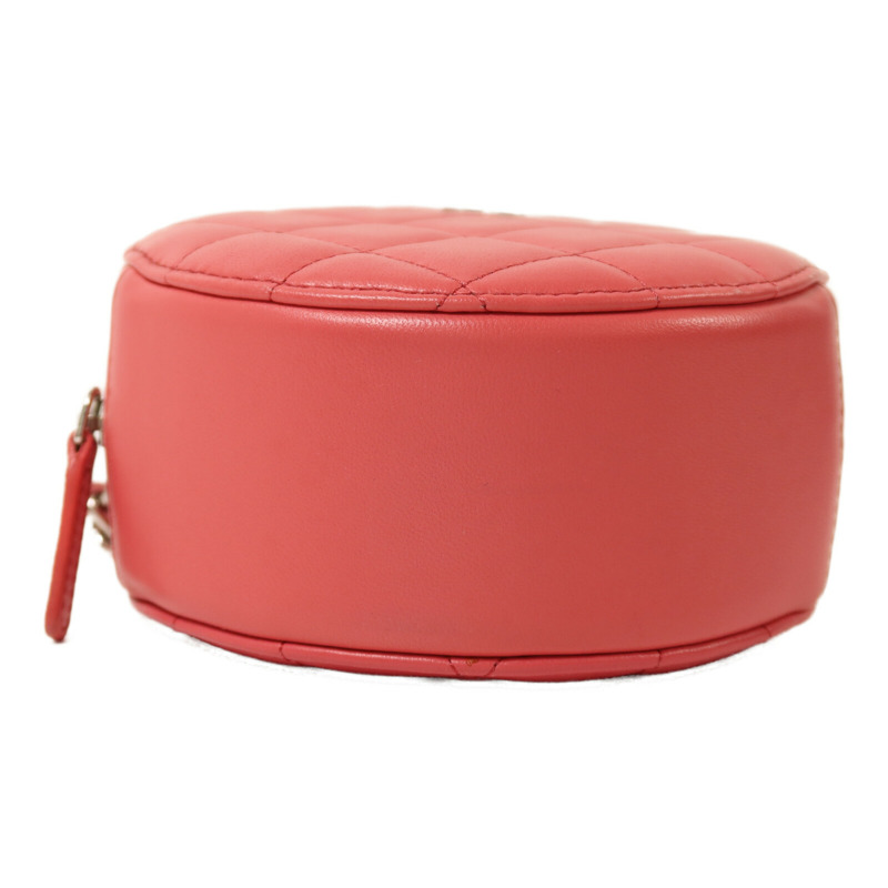 CHANEL 羊皮皮革Round Chain Shoulder Bag銀扣鏈帶肩背袋-3