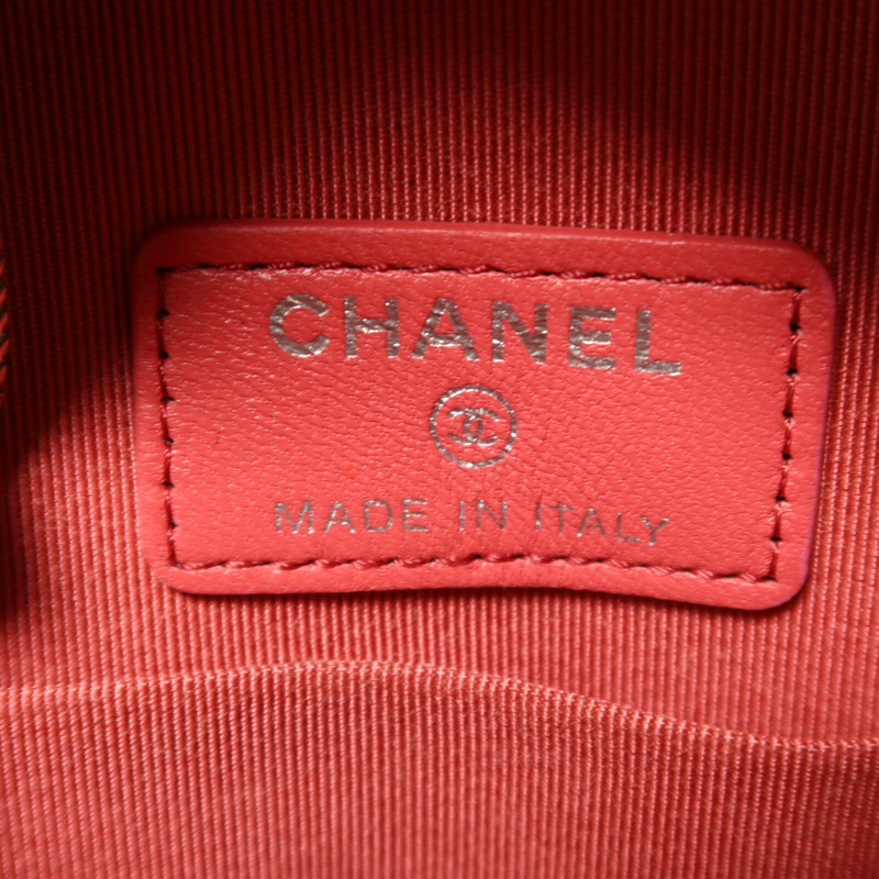 CHANEL 羊皮皮革Round Chain Shoulder Bag銀扣鏈帶肩背袋-5