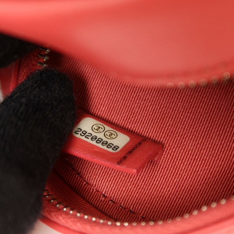 CHANEL 羊皮皮革Round Chain Shoulder Bag銀扣鏈帶肩背袋-6