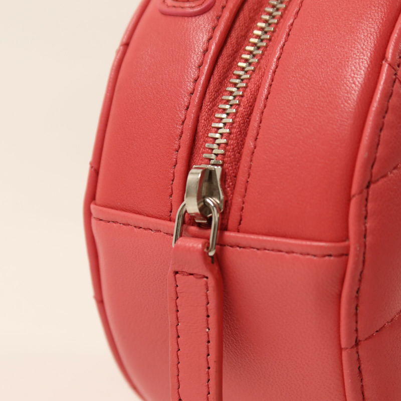 CHANEL 羊皮皮革Round Chain Shoulder Bag銀扣鏈帶肩背袋-11